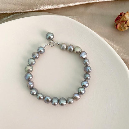 Baroque Pearl Purple Silver Simple Daily Bracelet is Perfect For Everyday Wear - BUNNY BAZAR