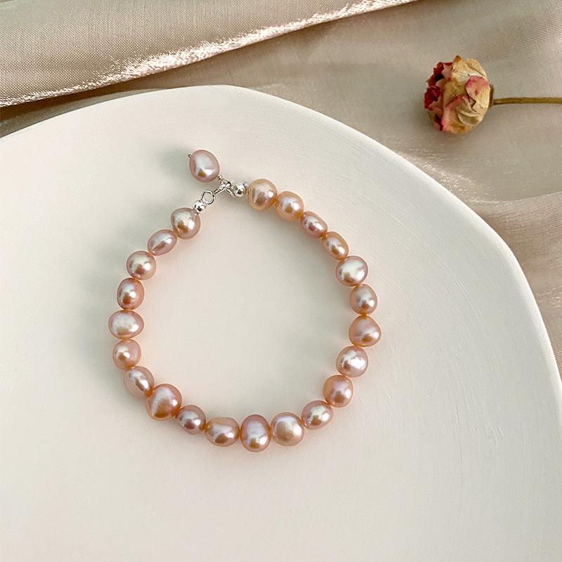 Baroque Pearl Purple Silver Simple Daily Bracelet is Perfect For Everyday Wear - BUNNY BAZAR