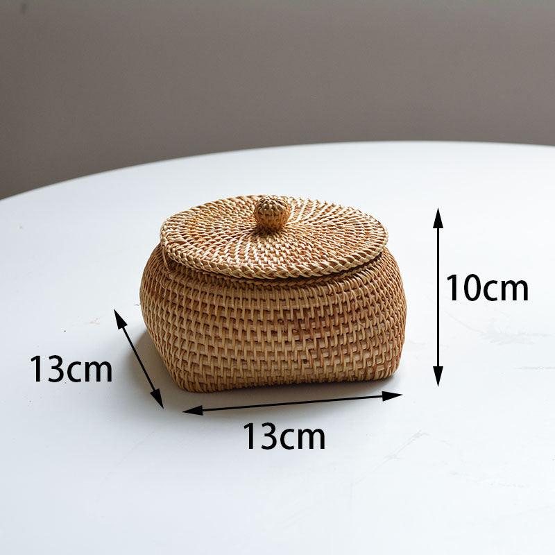 Autumn Rattan Woven Round Coffee Table Sundries Remote Control - BUNNY BAZAR