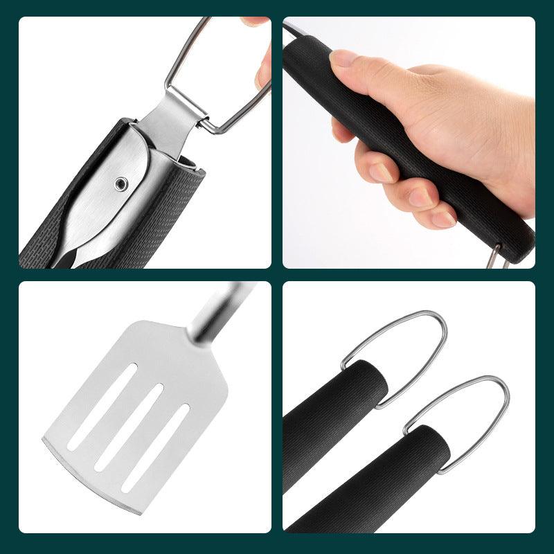 Plastic Handle Stainless Steel Combination Barbecue Fork Shovel Clamp - BUNNY BAZAR