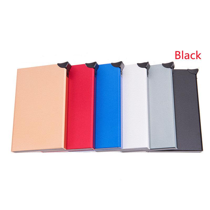 Metal Aluminum Anti-theft Brush Anti-magnetic RFID Wallet Automatic Card Box - BUNNY BAZAR