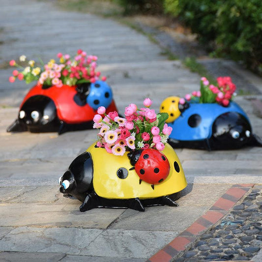 Seven Star Ladybug Beetle Decoration Outdoor Villa Garden Courtyard Flower Pot Decoration - BUNNY BAZAR