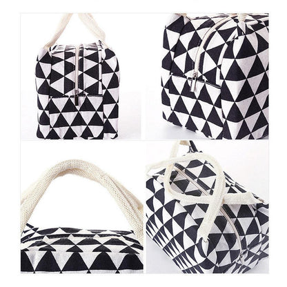 Pattern Cooler Portable Insulated Canvas Lunch Bag - BUNNY BAZAR