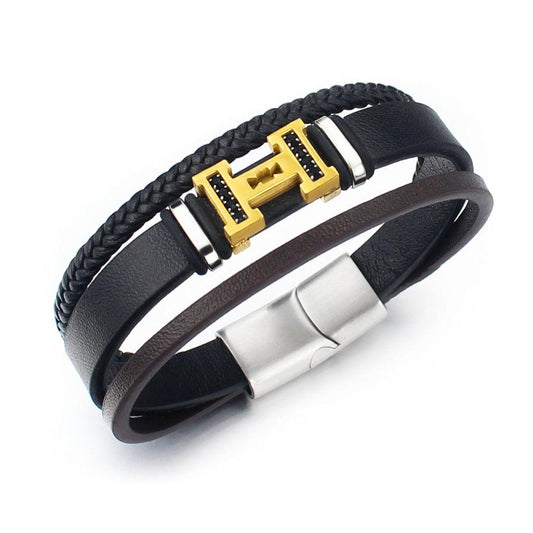 Three-layer braided diamond bracelet - BUNNY BAZAR