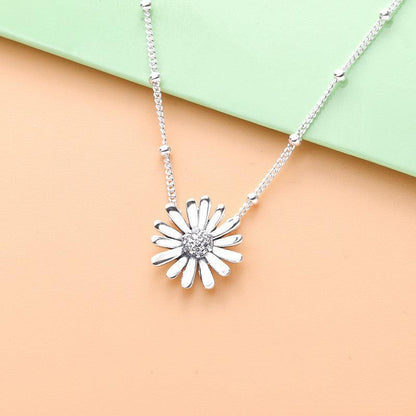 925 silver daisy clavicle chain necklace - BUNNY BAZAR