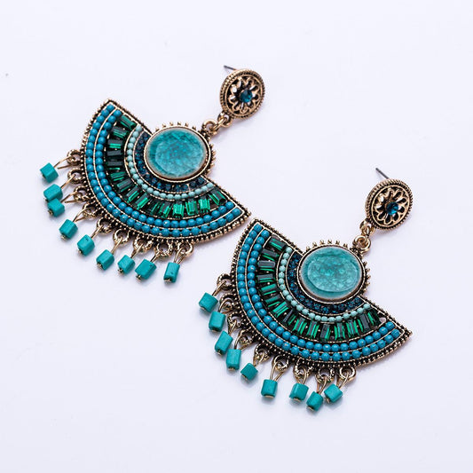 Elegant Bohemian Tassel Earrings For Women Beads dangle Earrings - BUNNY BAZAR
