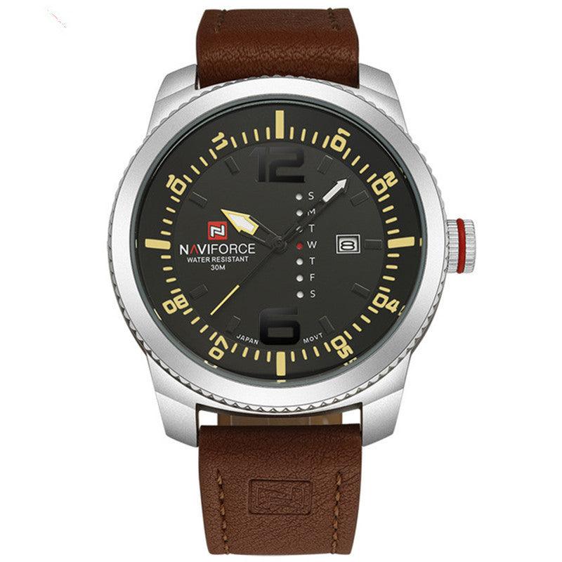 Men's Quartz Watch Waterproof Calendar Watch Belt Casual Men's Watch - BUNNY BAZAR