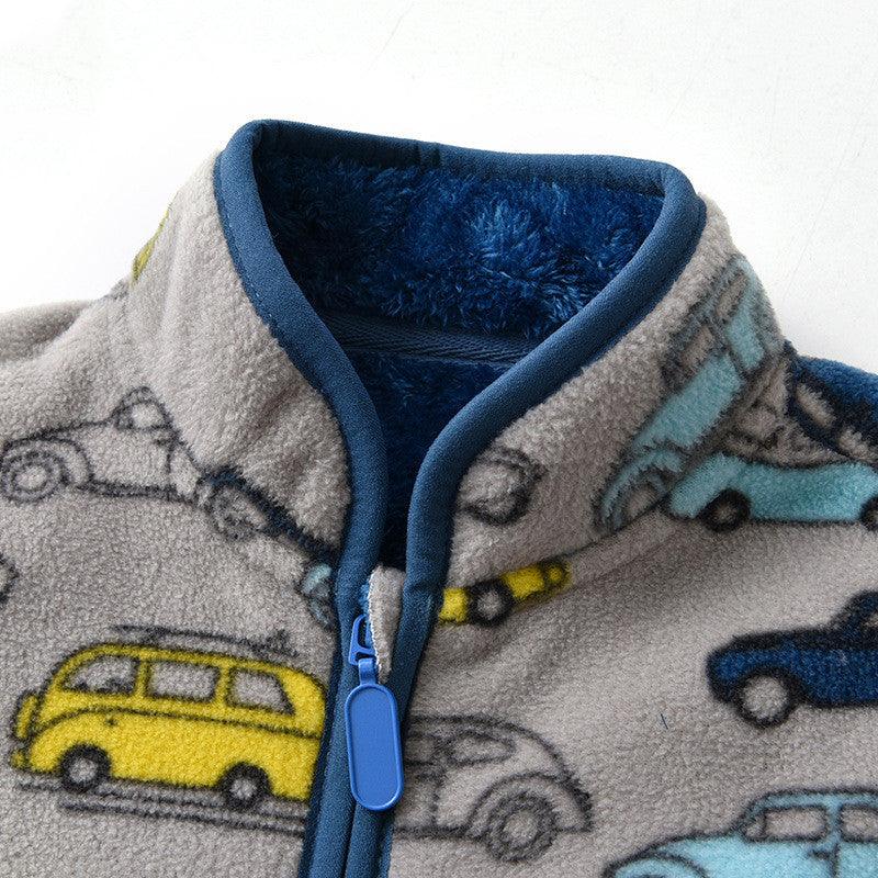 Printed Polar Fleece Cartoon Boy Jacket - BUNNY BAZAR