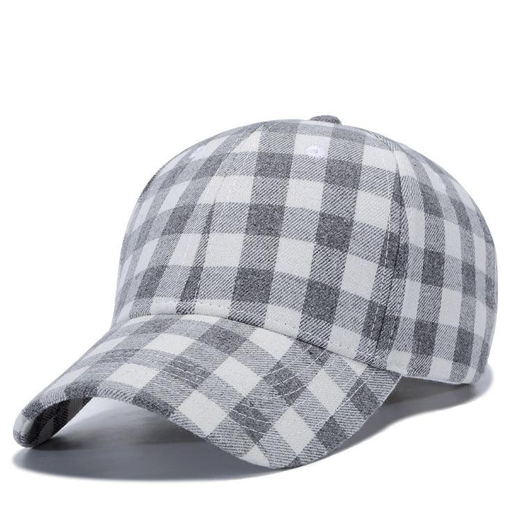 Black Red Check Peak Baseball Hat - BUNNY BAZAR