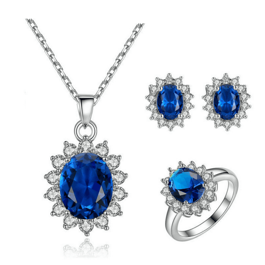 Sunflower Jewelry Set Necklace Ring Stud Earrings Bridal Jewelry - BUNNY BAZAR