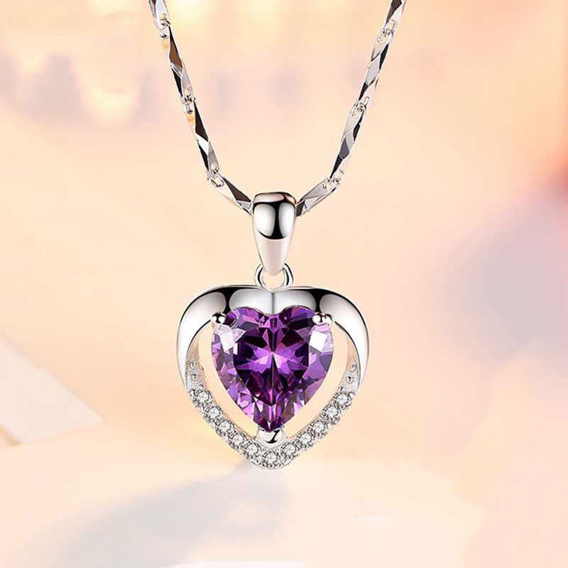 S925 Sterling Silver Women's Love Heart Pendant - BUNNY BAZAR