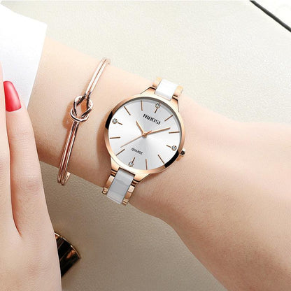 Waterproof quartz watch ceramic watch - BUNNY BAZAR