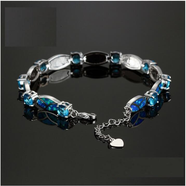 Copper Plated Silver Blue Opal Bracelet AliExpress Hot Blast Bracelet - BUNNY BAZAR