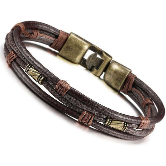 Retro Men's Braided Leather Bracelet - BUNNY BAZAR