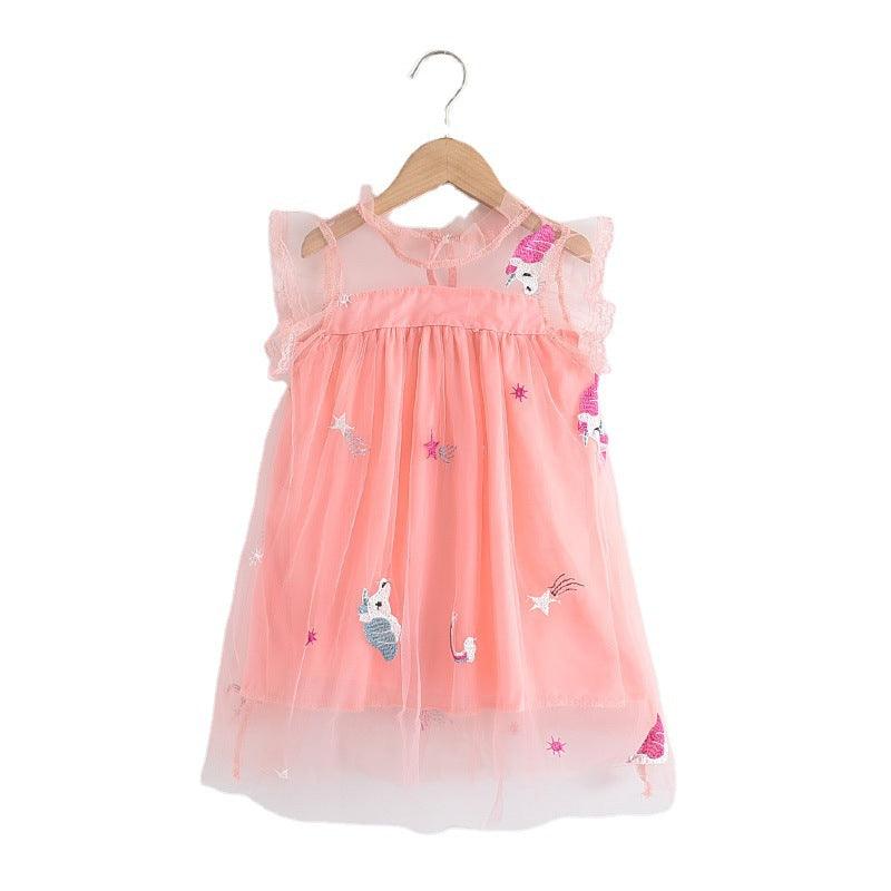 Summer Cute Princess Style Children's Dress With Embroidery Mesh - BUNNY BAZAR