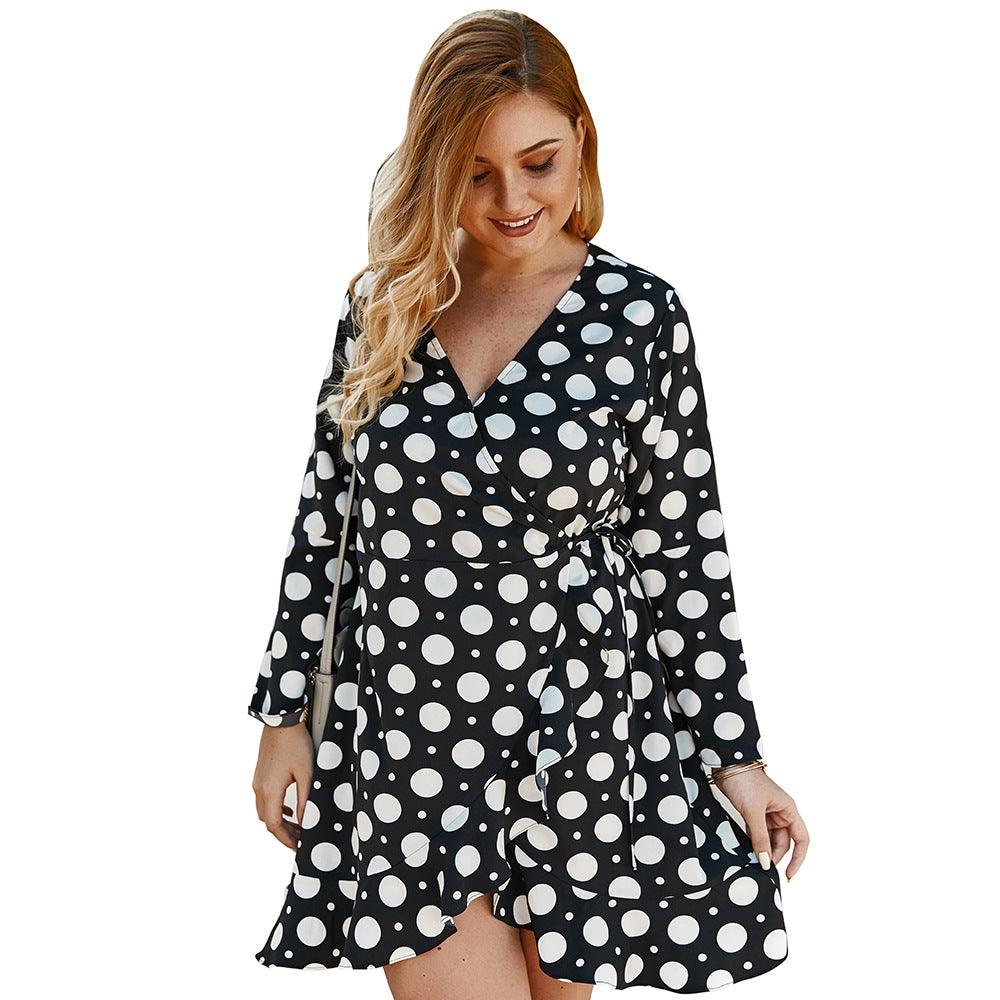 Polka dot sexy long sleeve dress - BUNNY BAZAR