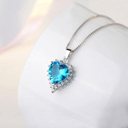 Sterling Silver Ocean Heart Necklace Fashion Korean Version - BUNNY BAZAR