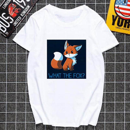 Cute fox printed T shirt Women Harajuku Tshirt Thin section - BUNNY BAZAR