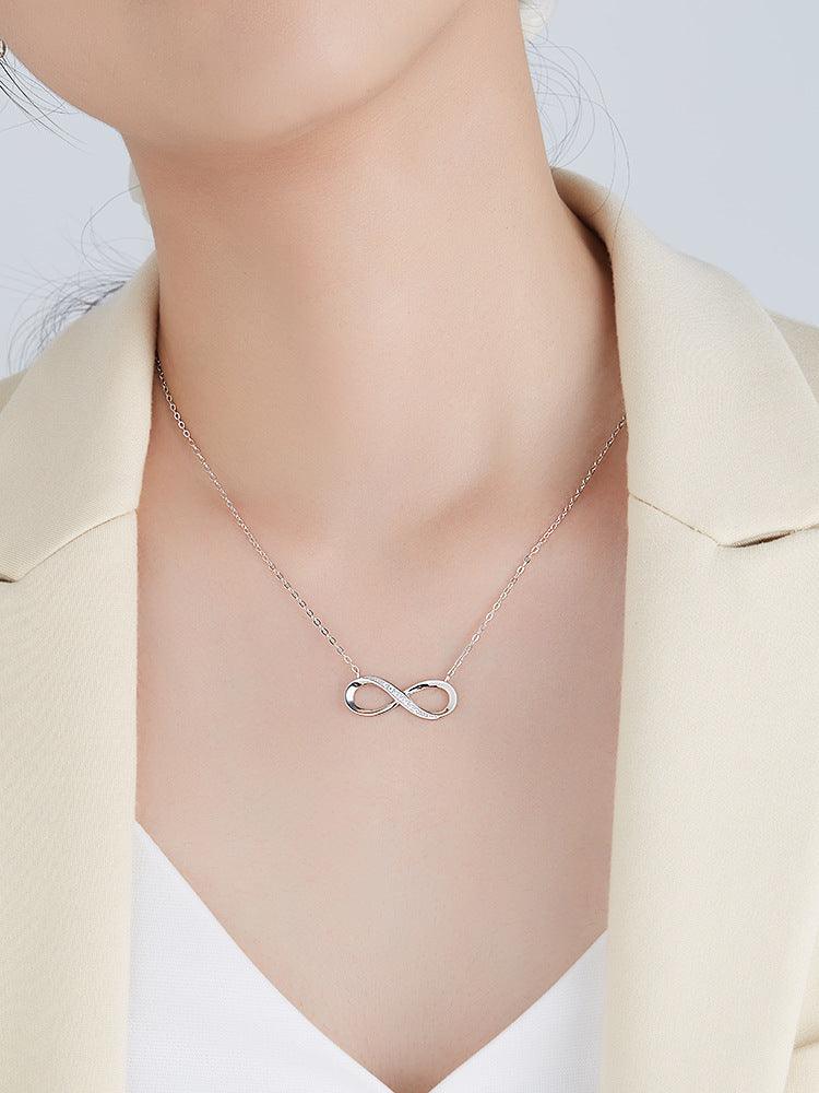 Sterling Silver Necklace Women Europe And The United States Selling 8 Character Claviclee - BUNNY BAZAR