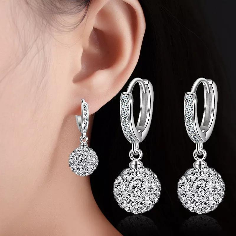 Zircon earring round diamond ball earrings women - BUNNY BAZAR