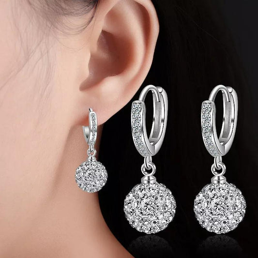 Zircon earring round diamond ball earrings women - BUNNY BAZAR