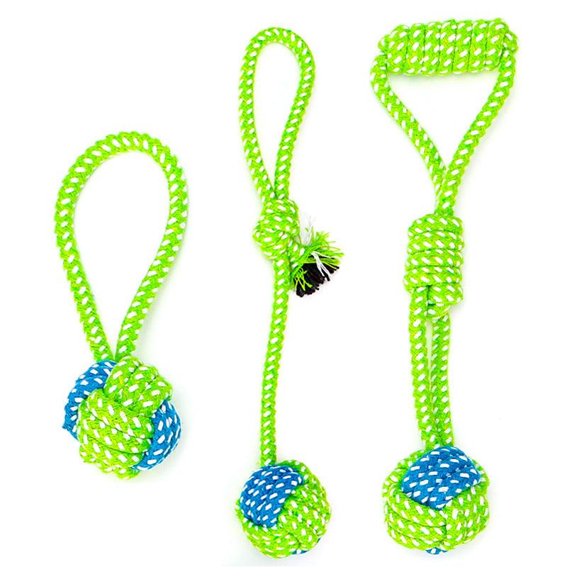 Bite-resistant Cotton Rope Molar Teeth Cleaning Rope Knotting Cat And Dog Toy Set - BUNNY BAZAR