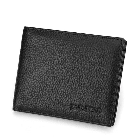 Men's Leather Wallets Ultra-thin First Layer Cowhide Short Wallet - BUNNY BAZAR