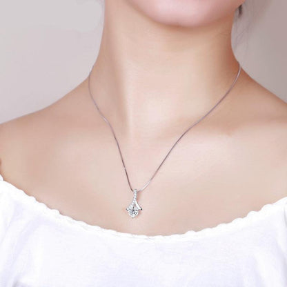 Gentle lady style sterling silver temperament zircon necklace - BUNNY BAZAR