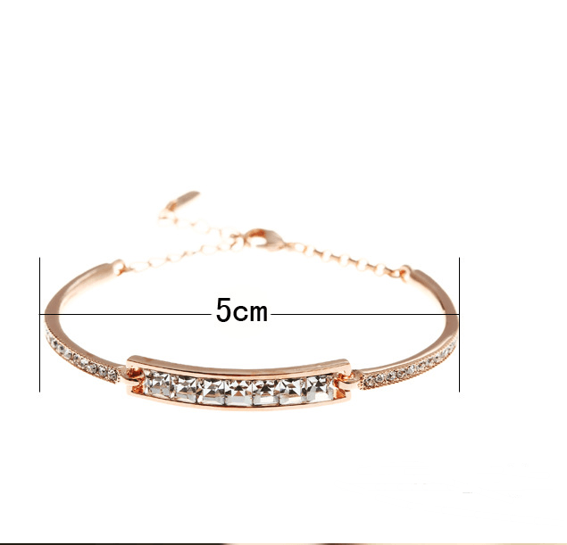 Diamond Crystal Bracelet Inlaid with Diamond Plated Gold Bracelet - BUNNY BAZAR