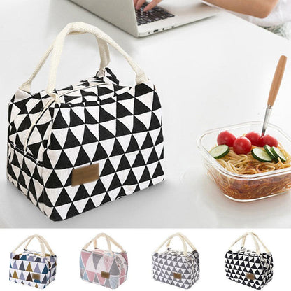 Pattern Cooler Portable Insulated Canvas Lunch Bag - BUNNY BAZAR