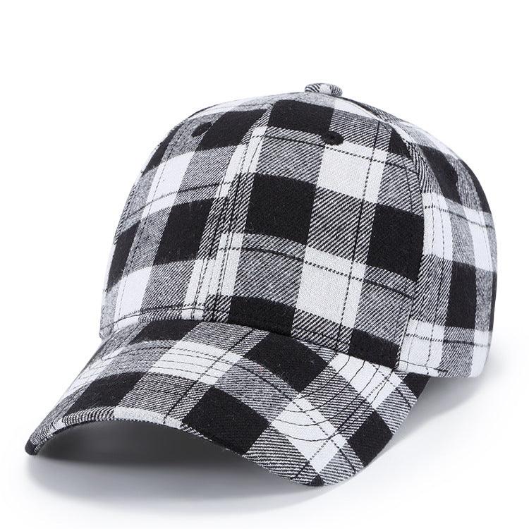 Black Red Check Peak Baseball Hat - BUNNY BAZAR