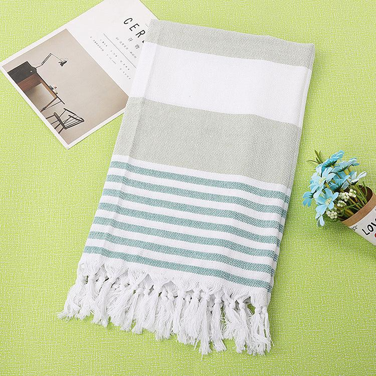 Cotton striped beach towel 100x180cm - BUNNY BAZAR