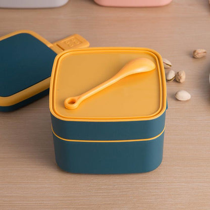 Double-layer portable lunch box with lid bento box - BUNNY BAZAR