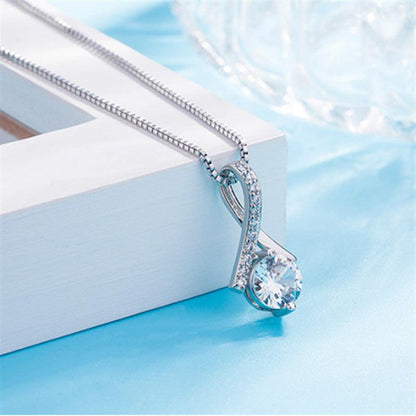 Gentle lady style sterling silver temperament zircon necklace - BUNNY BAZAR