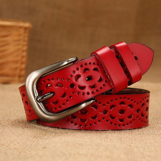 Women's hollow leather belt - BUNNY BAZAR