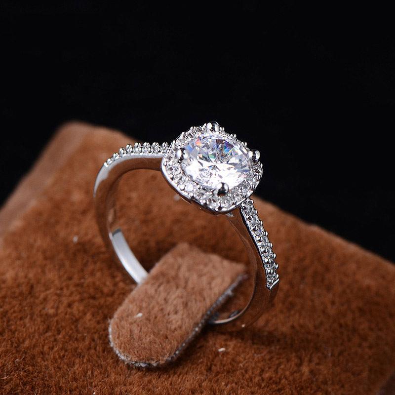 Wedding Rings for Women Silver Color Jewelry Luxury Rings Engagement Square Bague Cubic Zirconia - BUNNY BAZAR