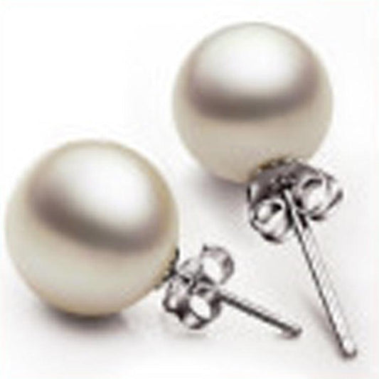 Pearl sterling silver stud earrings - BUNNY BAZAR