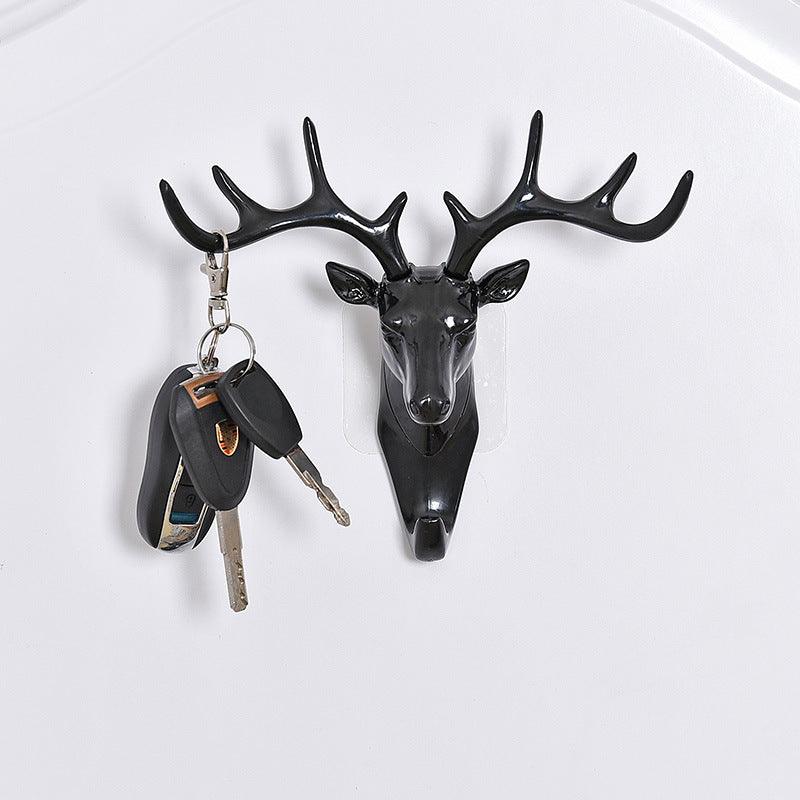 Creative Deer Head Without Hook Three-dimensional Wall Hanging Plastic Sticky Hook - BUNNY BAZAR