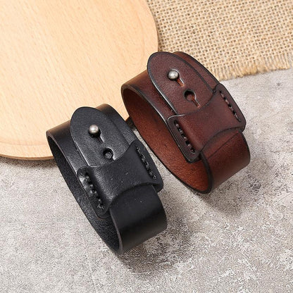 Cow Leather Irregular Bracelet For Men - BUNNY BAZAR