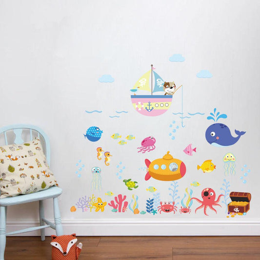 Kids Room Ocean Cartoon Wall Sticker - BUNNY BAZAR