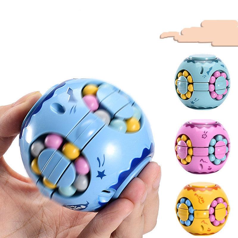 Intelligence Fingertip Checkered Educational Toys Bean Rotating Toy Relieve Stress Children Educational Toys Finger Magic Bean Burger Toy Puzzle Top Spinning Magic Bean - BUNNY BAZAR