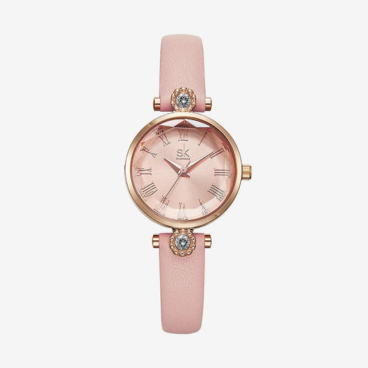 T39 Diamond Inlaid Lady's Watch and Floral Glass Watch - BUNNY BAZAR
