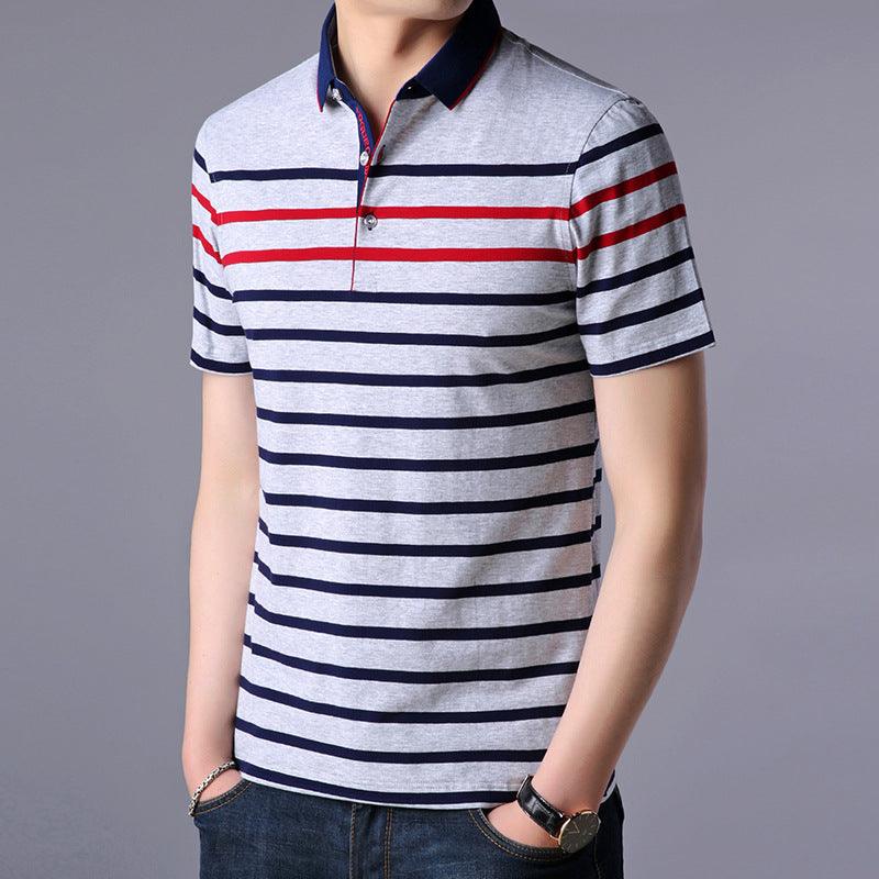 Youth Striped Casual Men's T-shirt Trendy Men's Clothing - BUNNY BAZAR