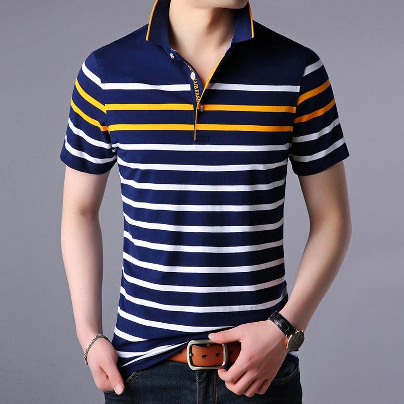 Youth Striped Casual Men's T-shirt Trendy Men's Clothing - BUNNY BAZAR