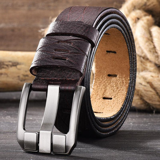 Vintage Pin Buckle All-Match Leather Men's Belt - BUNNY BAZAR