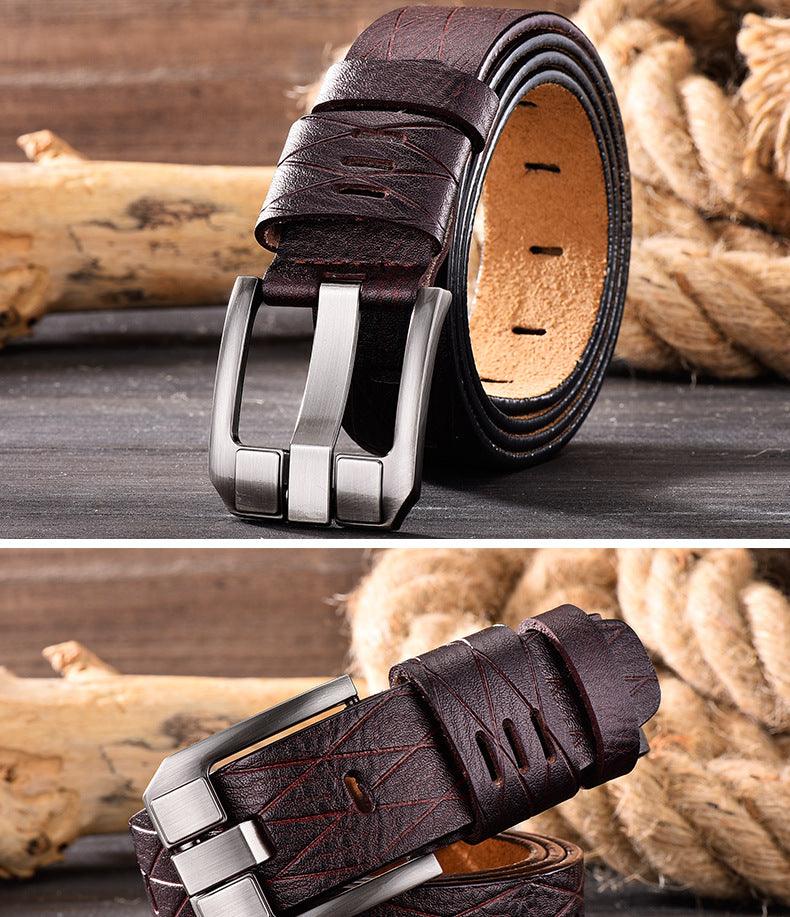 Vintage Pin Buckle All-Match Leather Men's Belt - BUNNY BAZAR