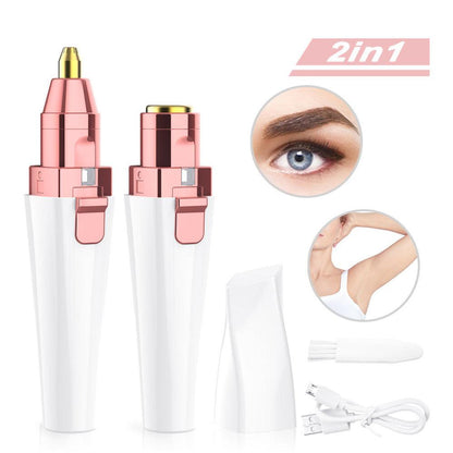 USB Charging Lipstick Shaver 2 In 1 Mini Electric Eyebrow Trimmer Facial Shaver - BUNNY BAZAR