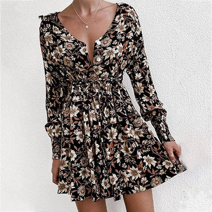 Women Floral Boho Party Dress Sexy Ladies Clothes Dresses - BUNNY BAZAR