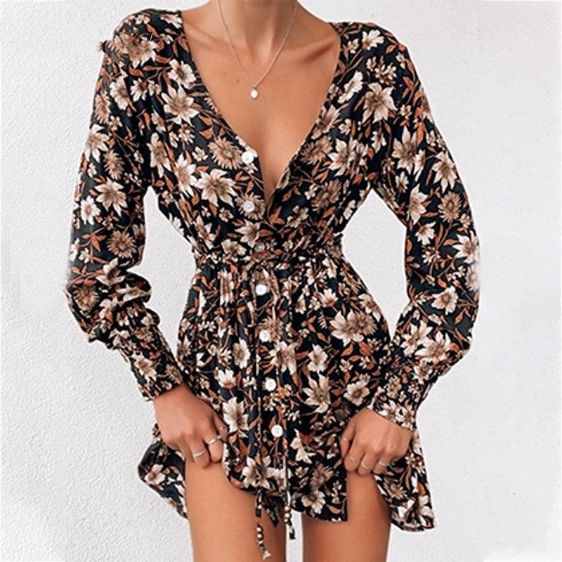 Women Floral Boho Party Dress Sexy Ladies Clothes Dresses - BUNNY BAZAR