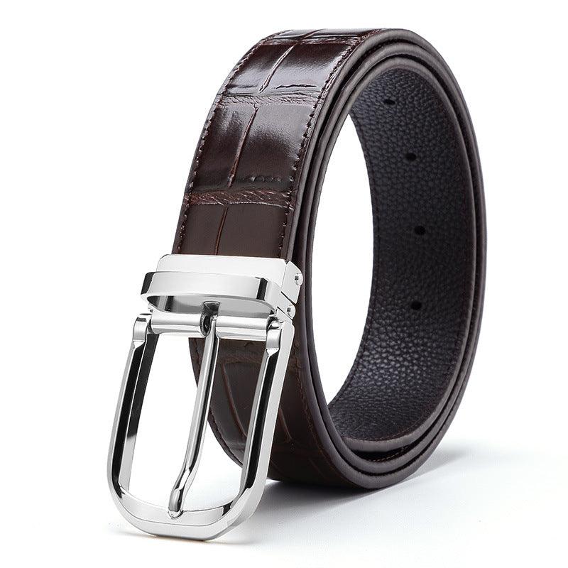 Business New Style Korean Belt Cowhide Men's Belt With Pin Buckle - BUNNY BAZAR